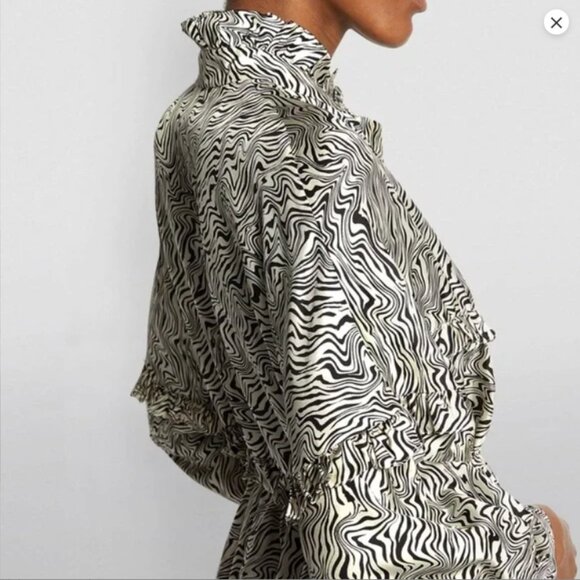 NWT Sandro Salome belted print silk-twill dress - Picture 2 of 6